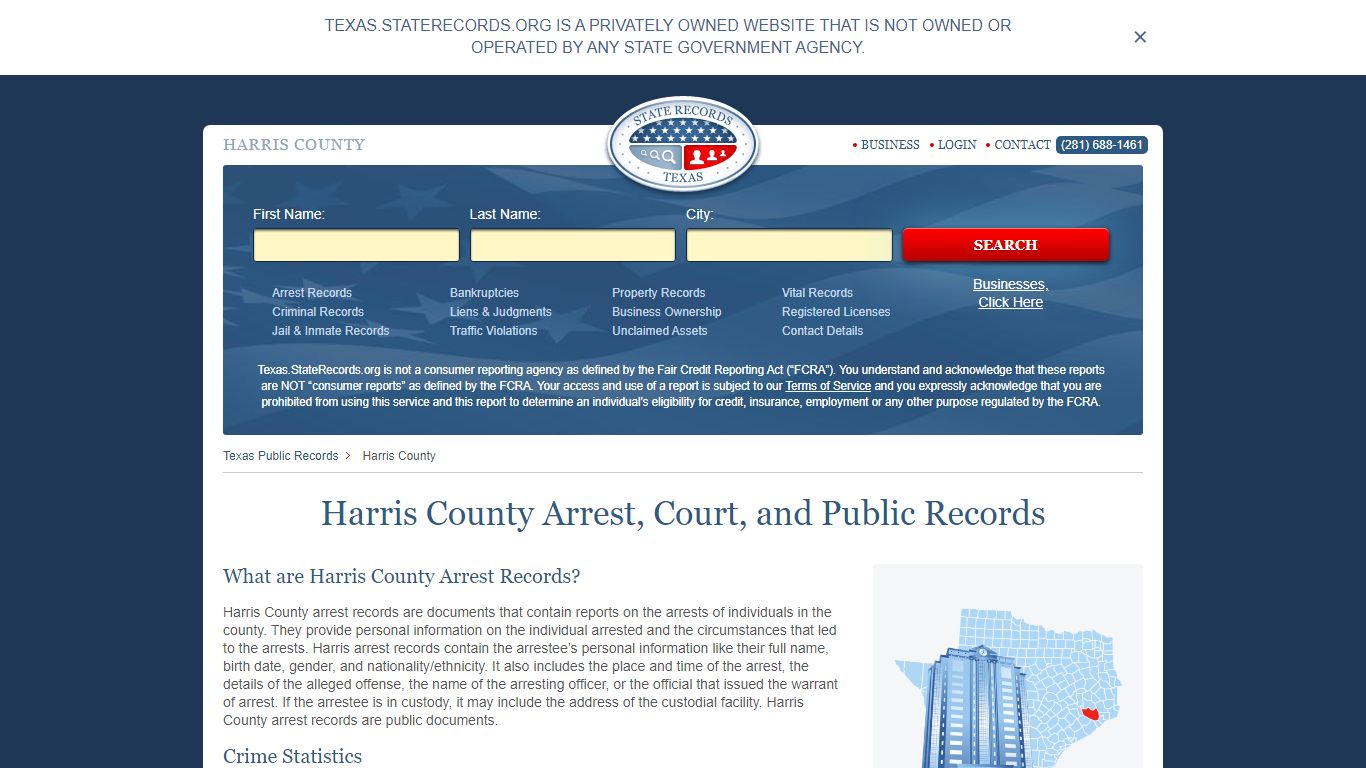 Harris County Arrest, Court, and Public Records